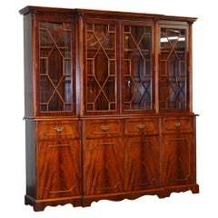 VINTAGE ESTILO GEOGRÁFICO MADERA DURA FLAMEADA MUEBLE DE EXPOSICIÓN CABiNET BOOKCASE
