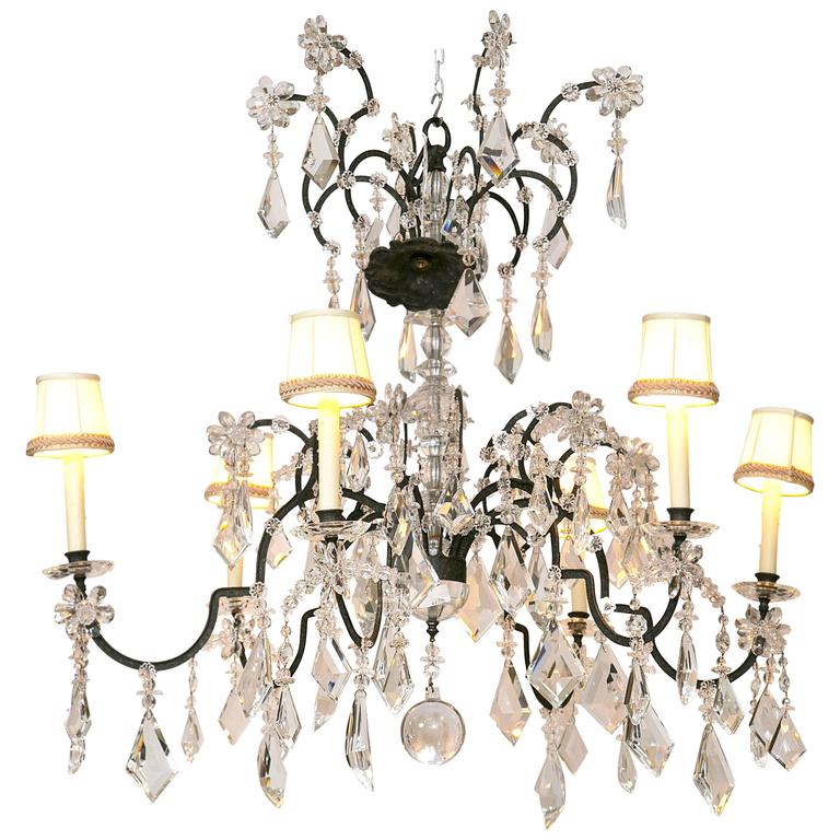 Large Custom Cloud Chandelier At 1stdibs Large Holly Hunt Wrought Iron And Crystal Scroll Form Chandelier Custom Shades