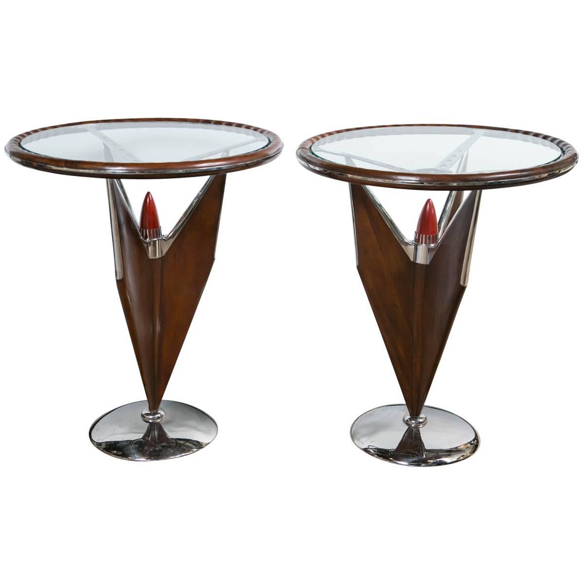 Jonathan Charles Talifin Side Tables Mid-Century Modern Design