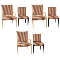 Set of Six Tommi Parzinger Original Dining Chairs, Pair of Arm and Four Side