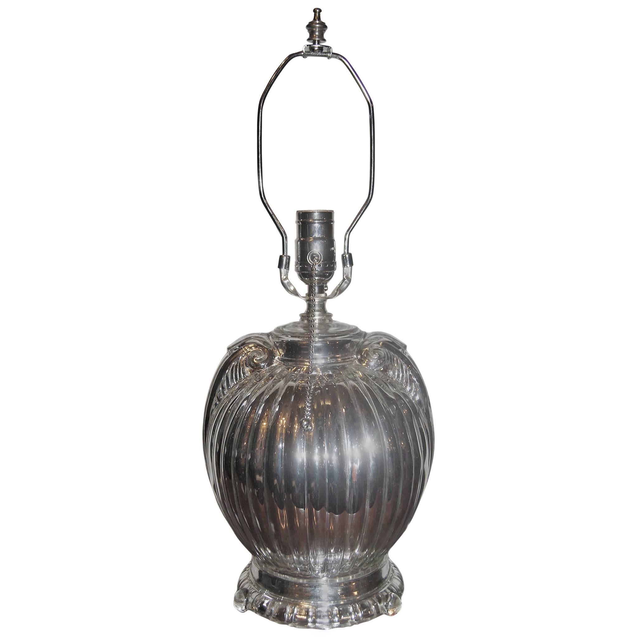 Urn Shaped Mercury Glass Lamp For Sale