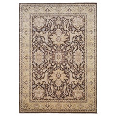 Tappeto Vittoriano Tradizionale in Lana Floreale Marrone e Beige 9'10''x14'