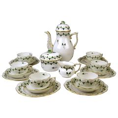 Vintage Herend Coffee Set for Six Persons Decor Persil, circa 1960