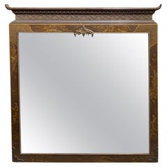 Specchio in legno massiccio dorato in stile Chippendale Chinoiserie Parcel