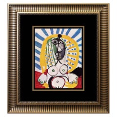 Pablo Picasso Placa de color 1966 Litografía Obra de arte original Edición limitada