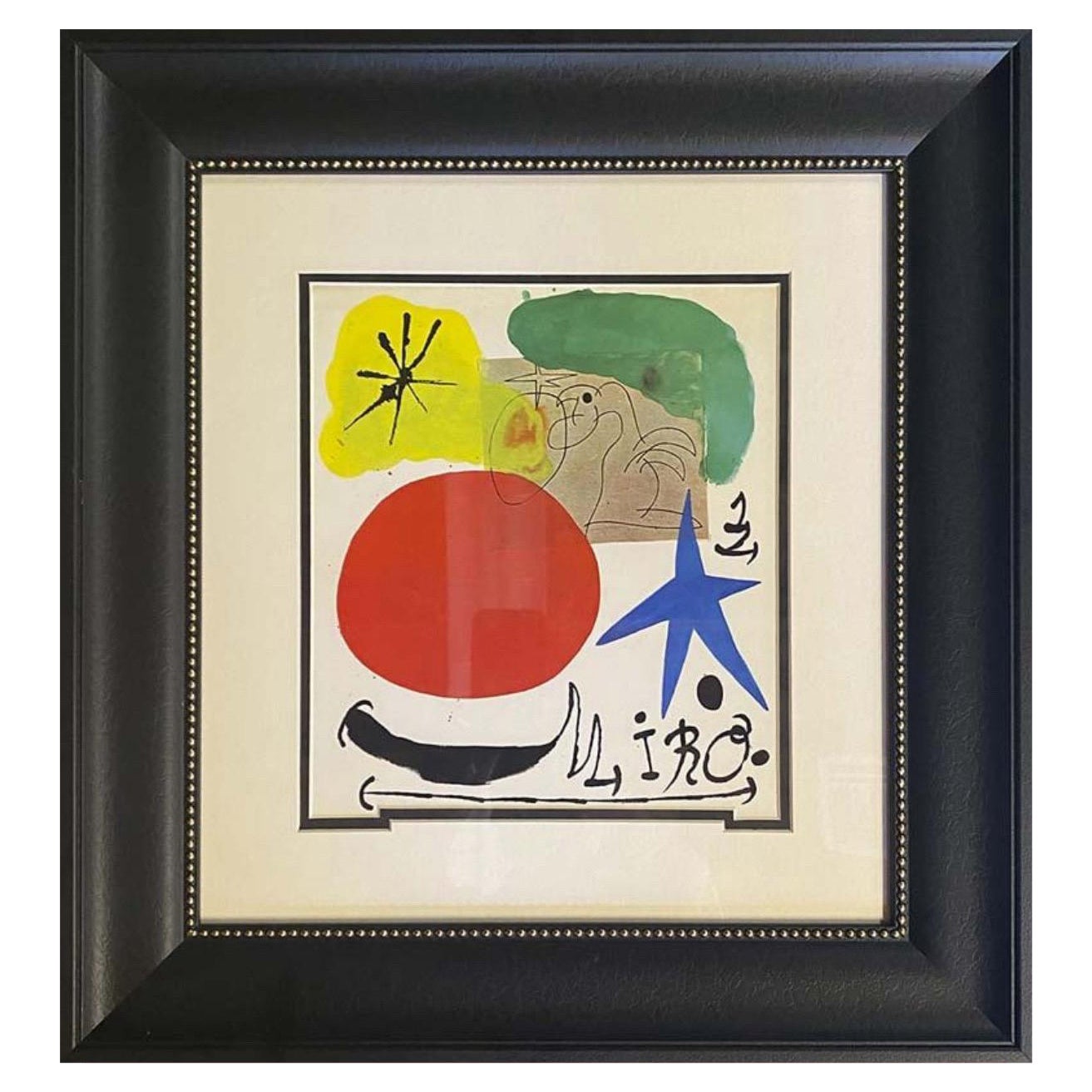 Joan Miró Litografía en color de 1970 Edición Limitada Obra de Arte Arte de Pared