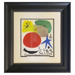 Joan Miró Litografía en color de 1970 Edición Limitada Obra de Arte Arte de Pared