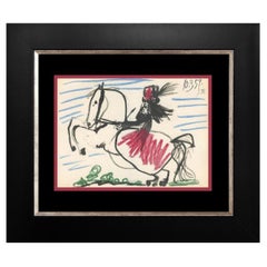 Pablo Picasso 1961 Lithograph of a 1959 Sketch Fine Art Framed Wall Art