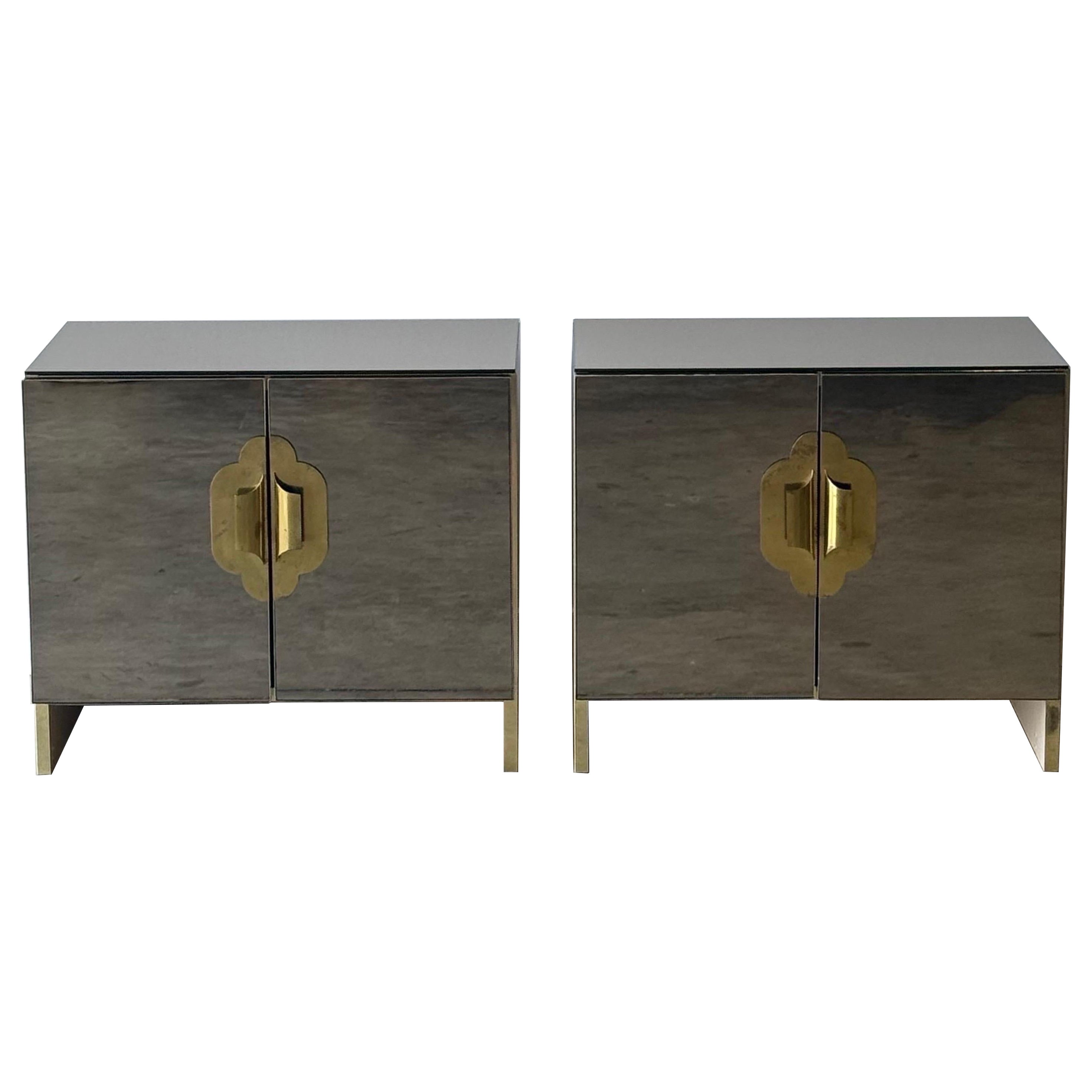 Hollywood Regency Mirror Nightstands by Ello - a Pair