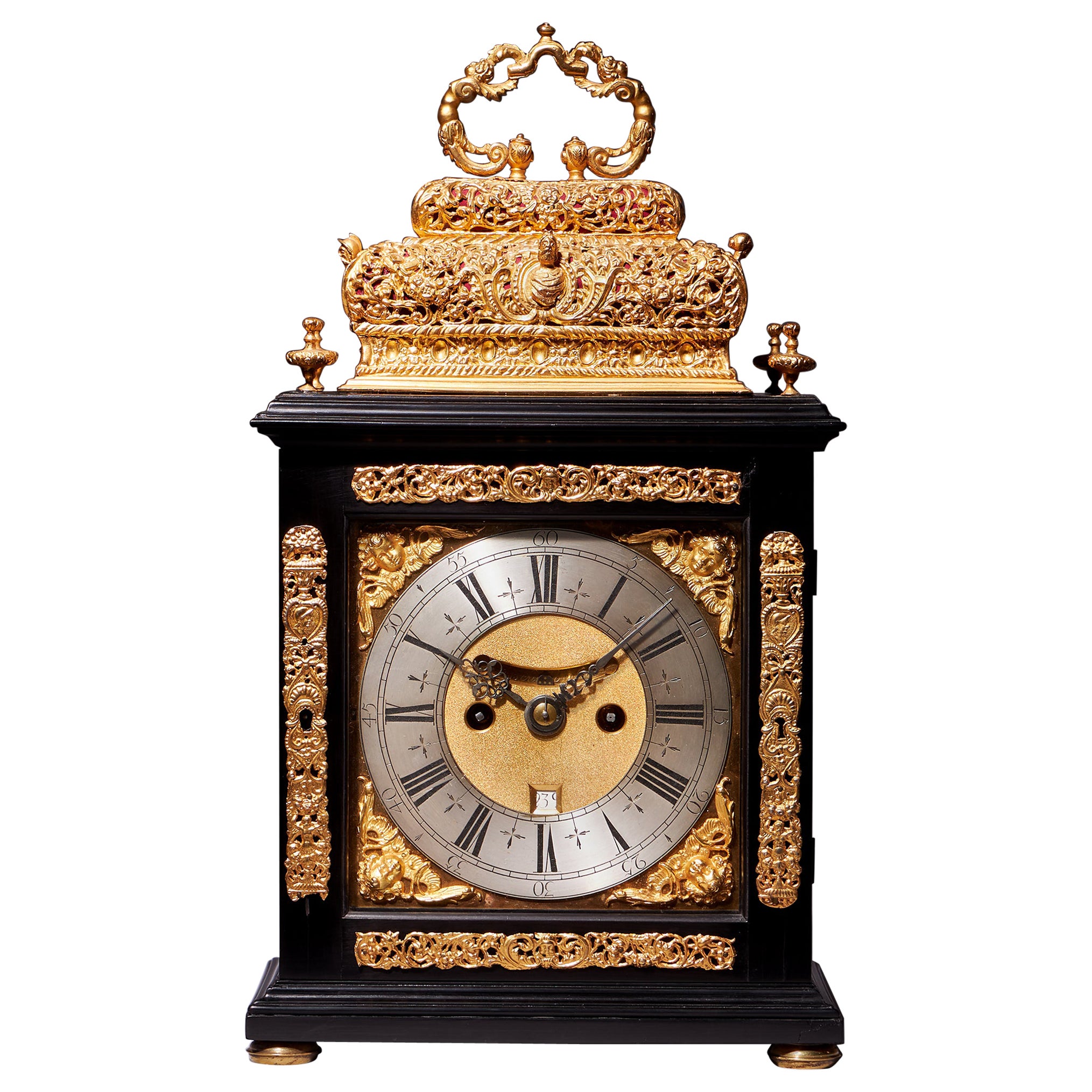 Reloj de sobremesa de doble cesta de ocho días William & Mary del siglo XVII, de Asselin