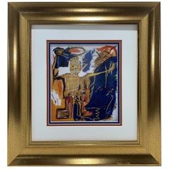 Lithographie vintage de Jean-Michel Basquiat datant de 1991