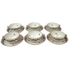 Herend Soup Bowls for Six Persons Decor Persil, circa 1960 1