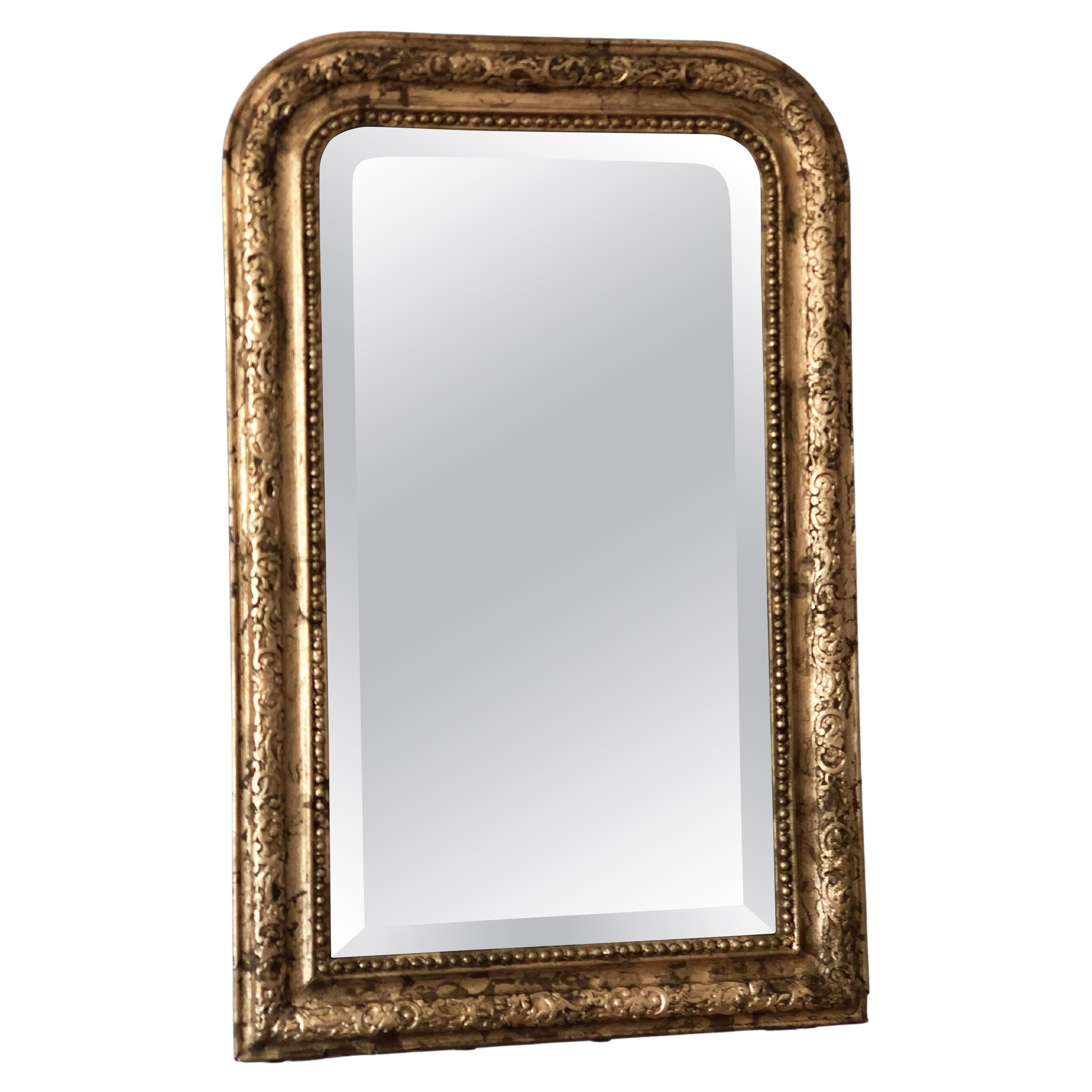 High Quality Antique Louis Philippe French Giltwood Mirror Late 19th Century