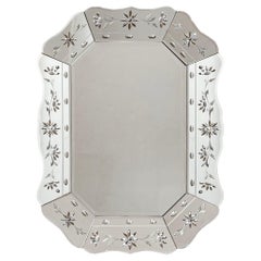 Antique Venetian Wall Mirror with Mirrored Frame
