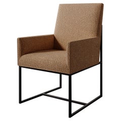 Dupont Dining / Desk Arm Chair in Textured Bouclé  by Christiane Lemieux