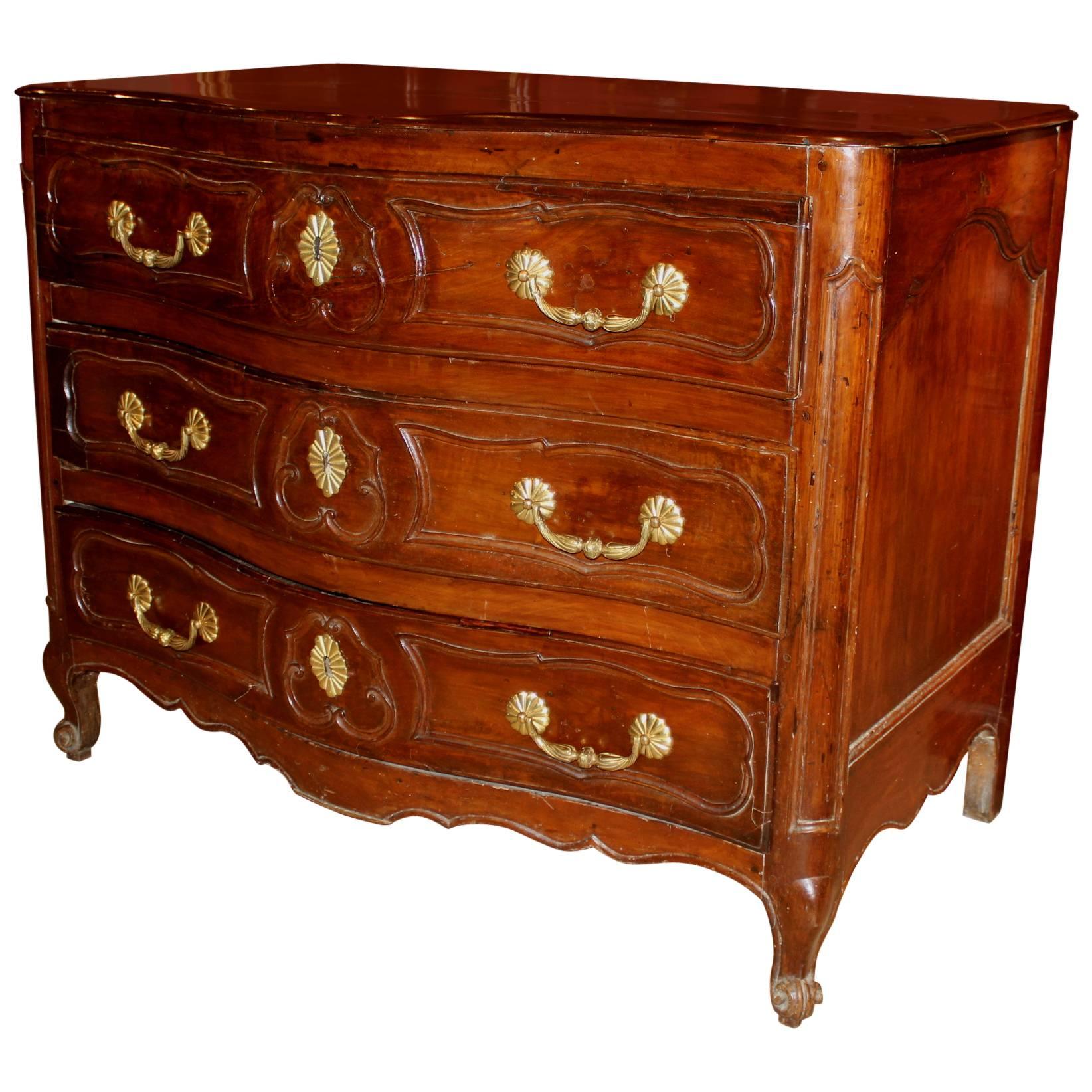 18th Century Fruitwood French Three-Drawer Commode