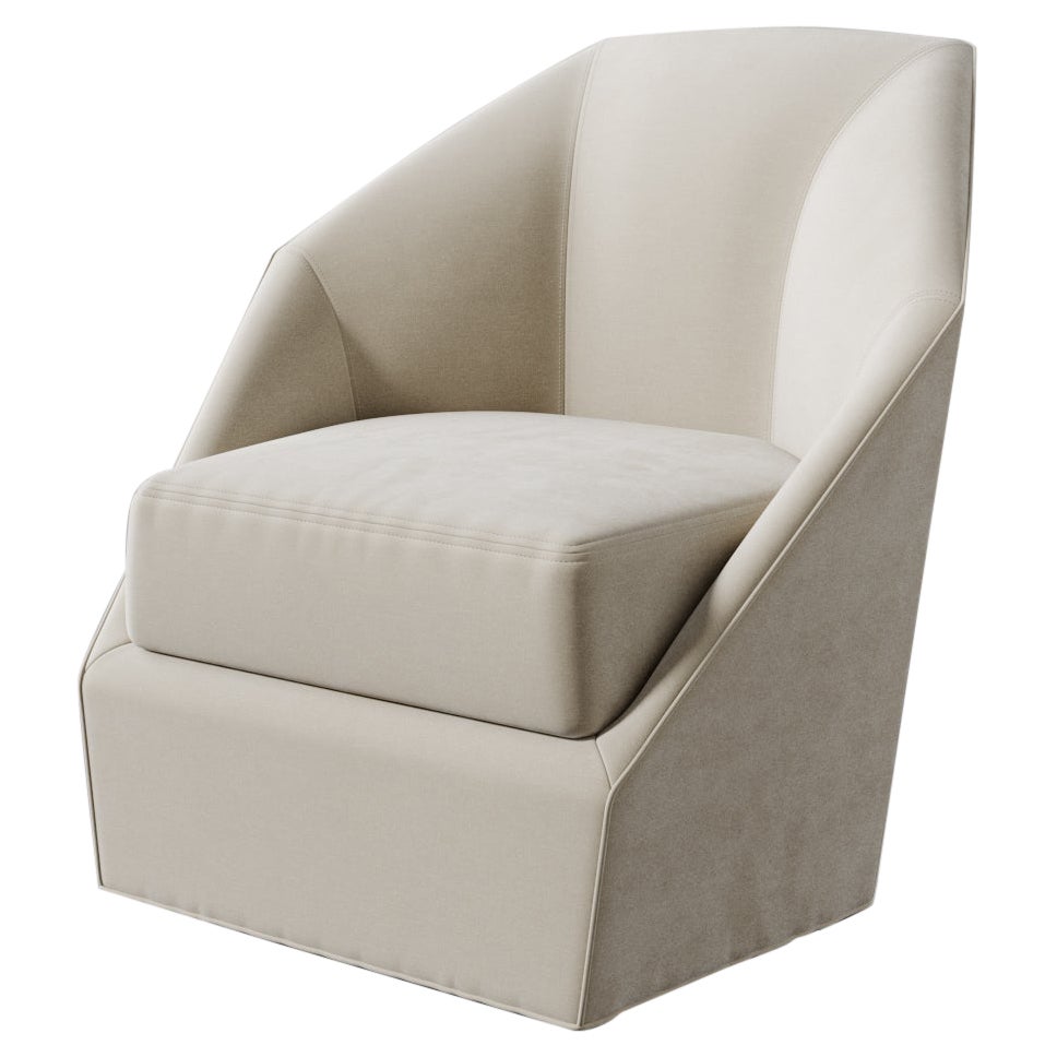 Bijou Swivel Chair in Plush Velvet by Christiane Lemieux For Sale