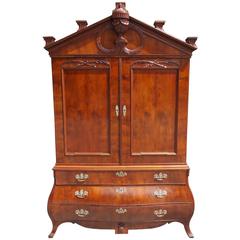 Dutch Yew Wood Paladian & Bombay Linen Press, Circa 1760 11