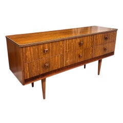 Vintage Mid Century Modern Figured Wood TV Media Console or Credenza