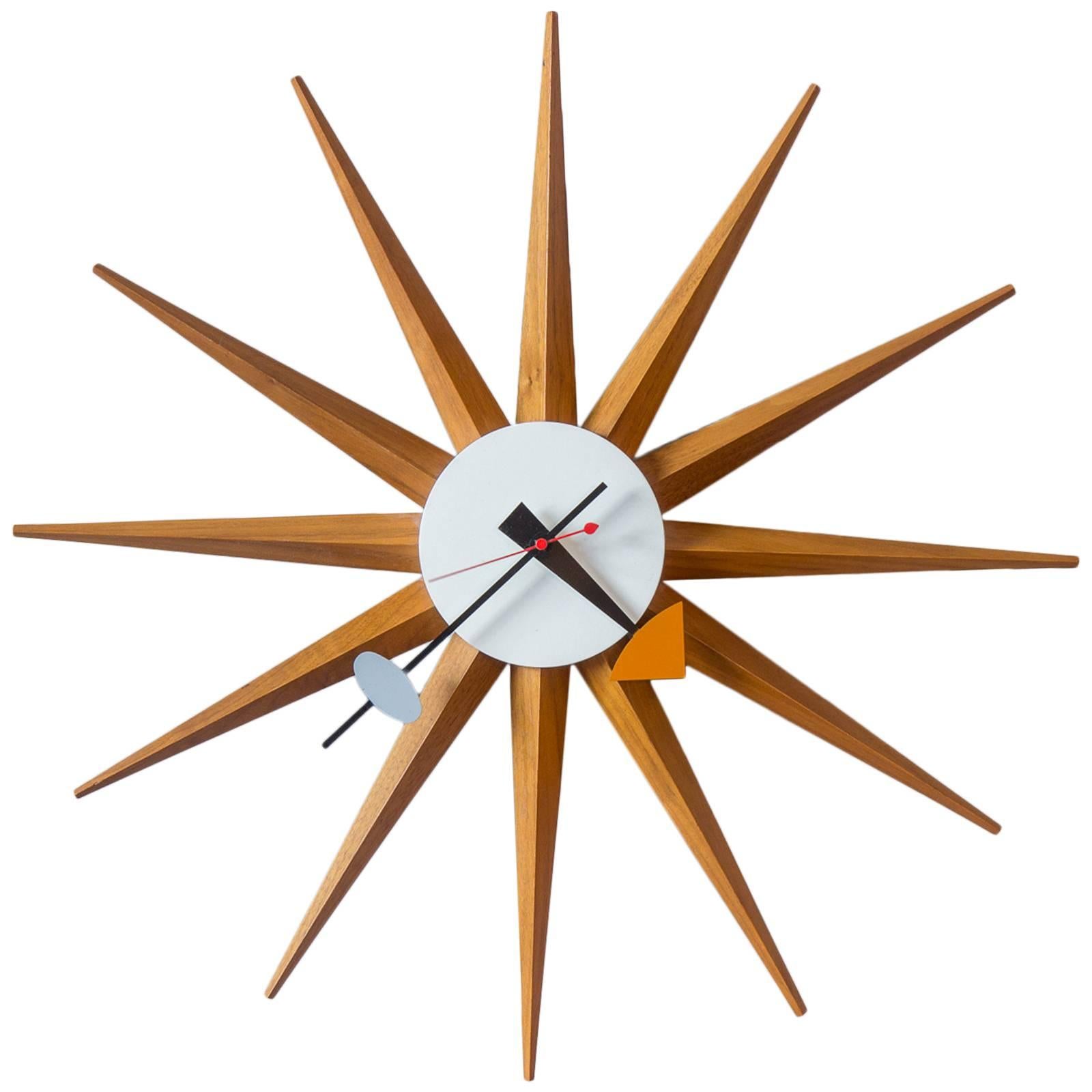1950s George Nelson Sunburst Wall Clock