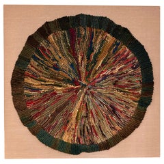 Primitive Americana Hand-Woven Folk Art Rug