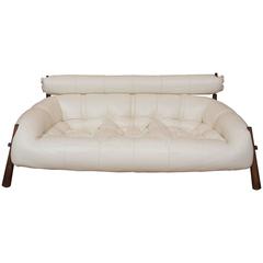 Vintage Mid-Century Modern Leather Sofa by Percival Lafer