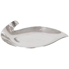 Mid-Century Modern "Leaf" Dish in Sterling Silver from Sanborn of Mexico