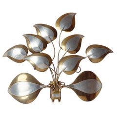 Large French Brass Wall Light, circa 1970