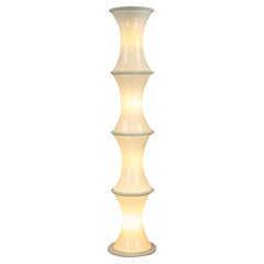 Lampada da terra in bambù di Enrico Tronconi per Vistosi, anni '70