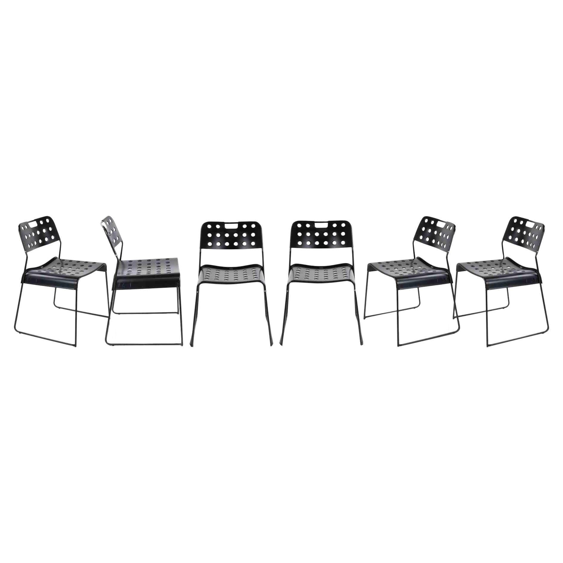 Six Stackable Omstak Chairs for Bieffeplast, 1970
