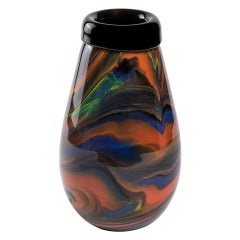 Vase en verre marbré Murano du 20e siècle de Missoni pour Arte Vetro, années 80