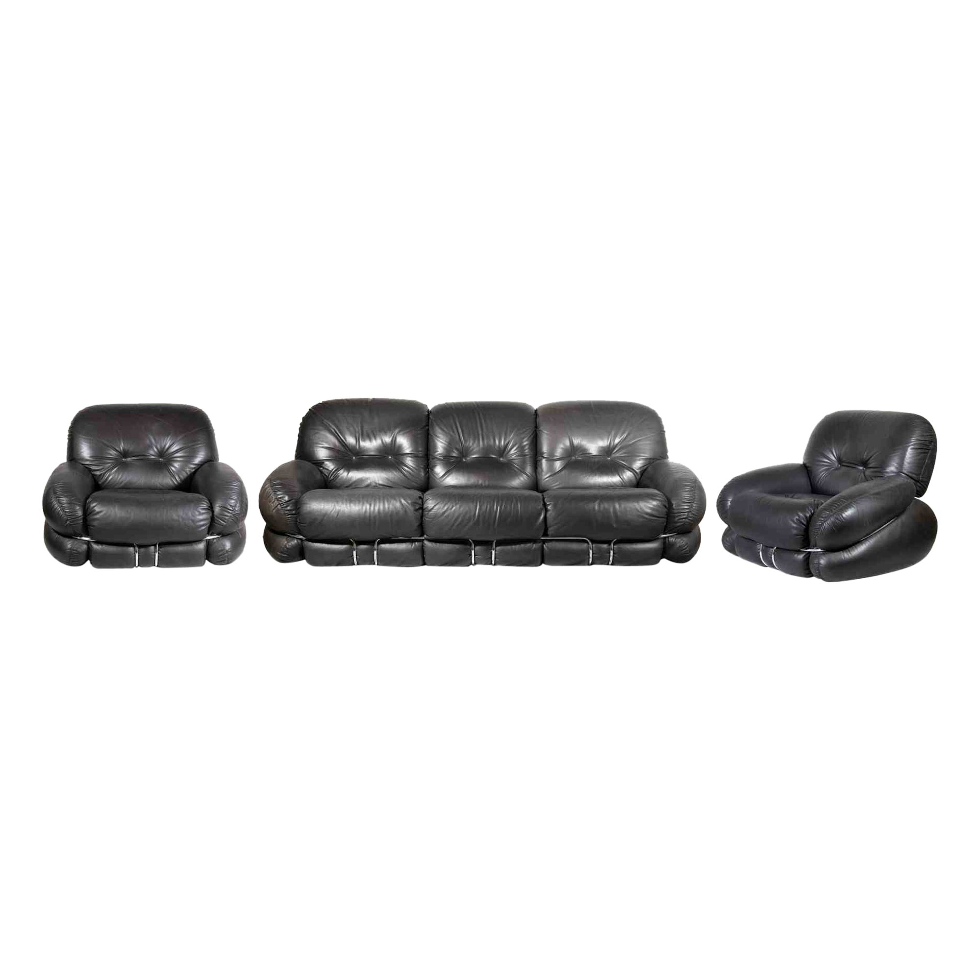 Vintage Sofa Set "Okay" by Adriano Piazzesi for Space Age, 1970s