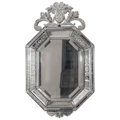 Antique French Venetian Pareclose Mirror, circa 1890