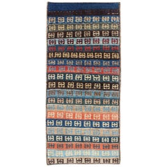 Vintage Turkish Tulu Rug with a Modern Striped With Tribal Design