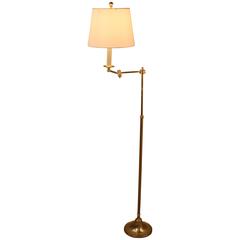 Vintage French Bronze Swing Arm Floor Lamp