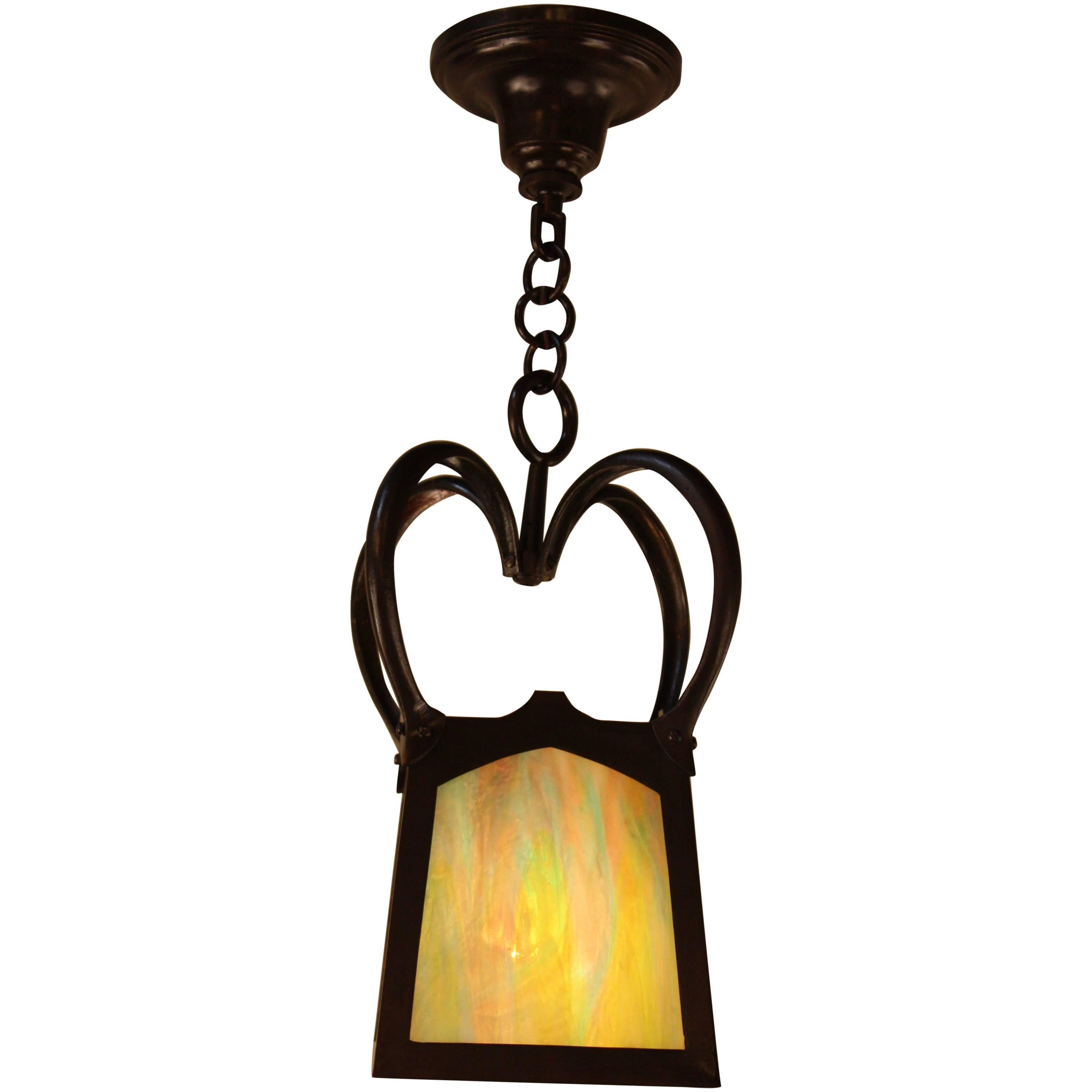 English Arts & Crafts / Art Nouveau Bronze Lantern