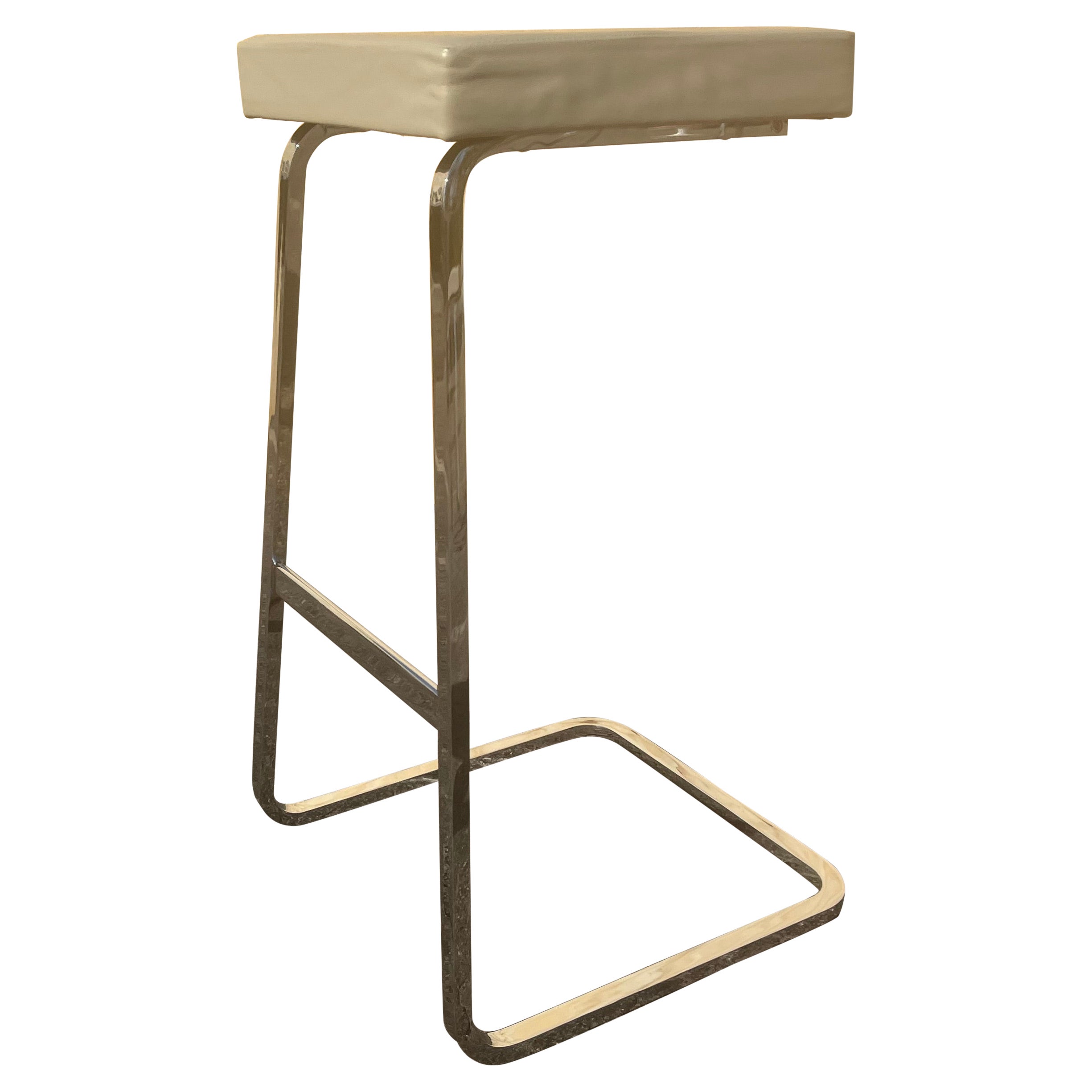 Four Seasons Bar Stool by Mies Van Der Rohe for Knoll in Leather and Chrome