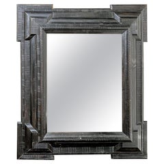 Large Antique Netherlands Ebonized Mirror