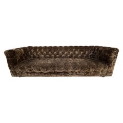 Vintage Milo Baughman style Tufted Tuxedo Sofa Mid-Century Modern