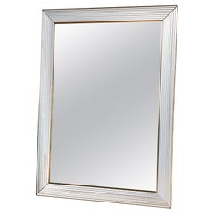 Large Vintage Deknudt Rectangular Mirror in Silver and Gold Belgium 1980s