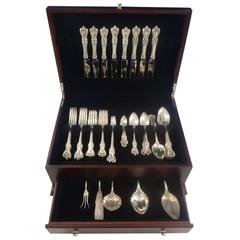 Antique Old Colonial by Towle Sterling Silver Flatware Set for Eight Service 61 Pieces