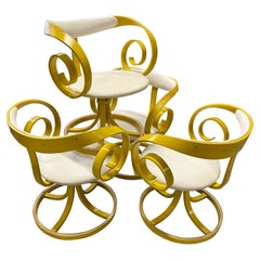 Set of 4 Mustard Yellow George Mulhauser for Plycraft “Sultana” Armchairs