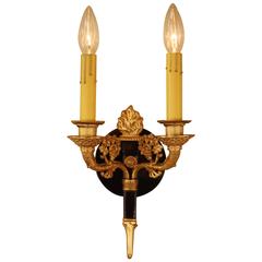 French 19th Century Bronze Empire Wall Sconces