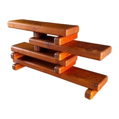 Architect & Artist Paul Maull Sculptural Solid Pine Bookcase, California, c.1975