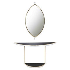 Vintage Consolle with Wall Mirror by Tommaso Barbi, Italy, 1970s