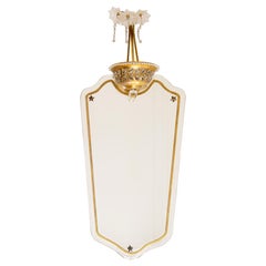 Signed Maison Baguès Illuminated Wall Mirror French 20th Century Golden & Glass
