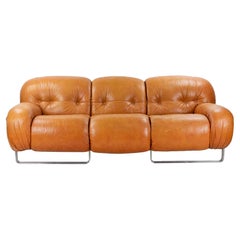 Vintage Leather Sofa "Tucroma" Series for I4Mariani, 1970s