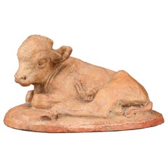 Arnold HUGGLER : "Bison cub", original terracota patiné, vers 1930