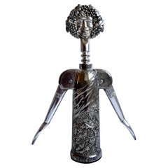 Vintage Post Modern Italian "Bacchus" Corkscrew Wine Bottle Opener