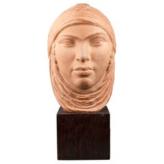 Lucien Gibert "Desert woman", patinated terracota sculpture - C.1930/40